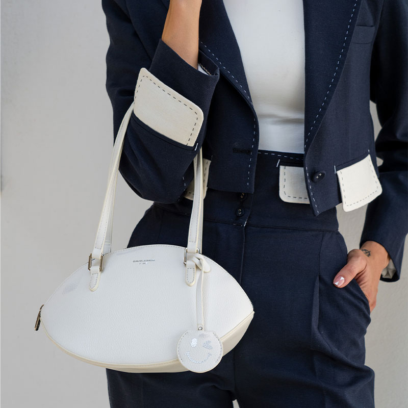 کیف دوشی زنانه دیویدجونز مدل CM6988 White
