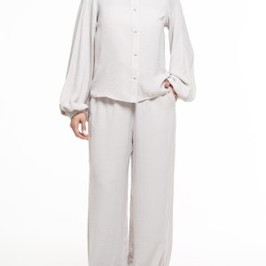 شلوار پارچه ای زنانه رزمری مدل CL3224 رگولارفیت Breeze of serenity