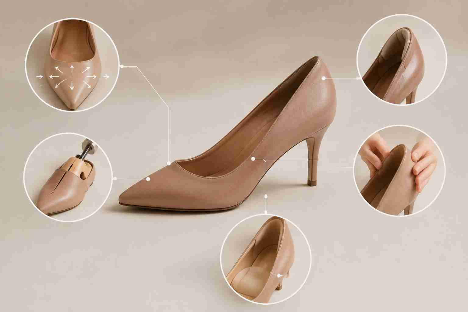 گشاد کردن قسمت‌های مختلف کفش